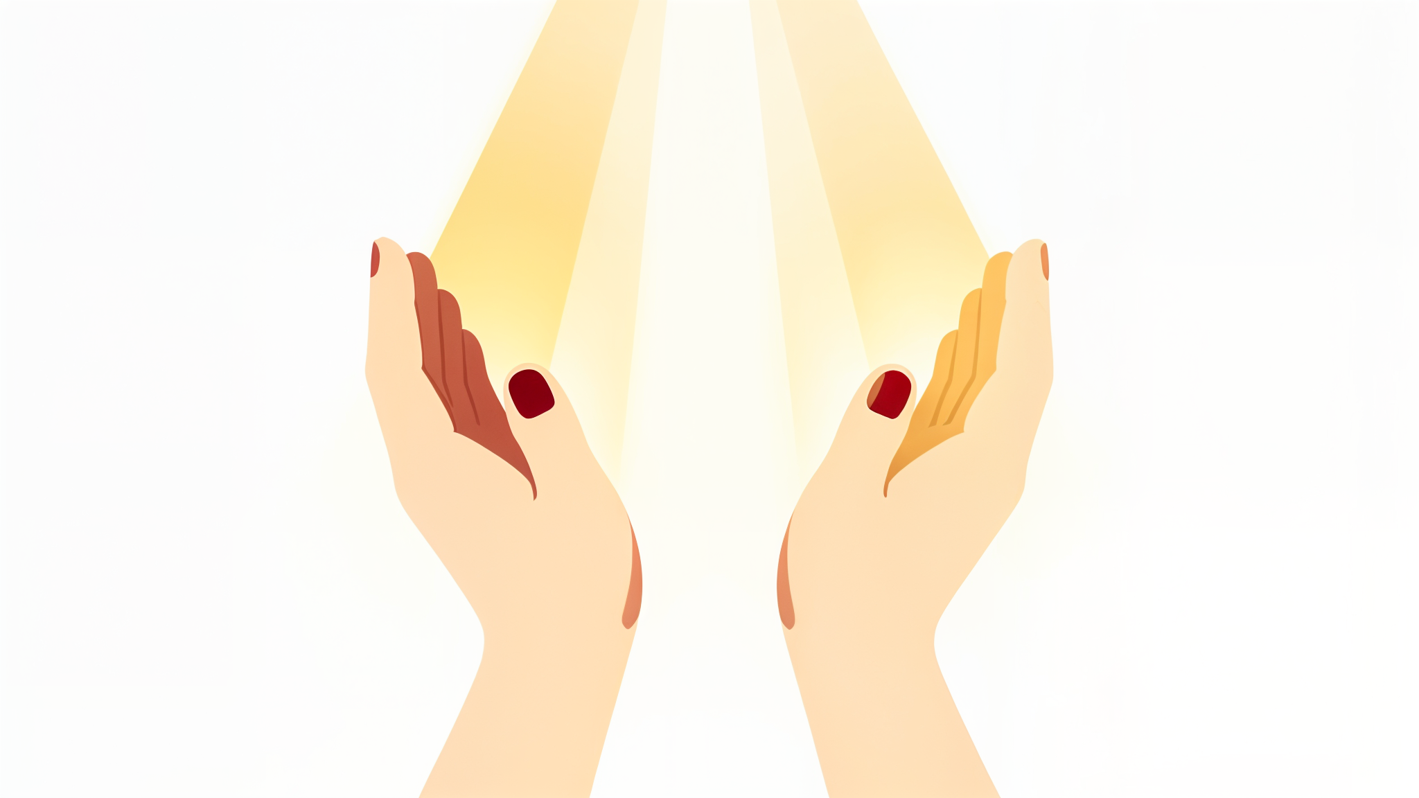 Manos levantadas en gratitud con luz suave