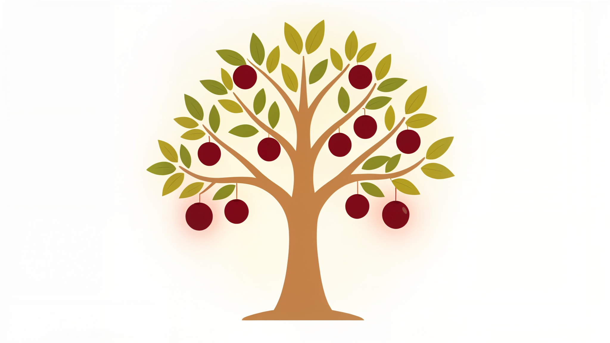 A tree with red fruit symbolizing the fruits of pride